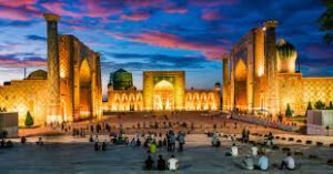 Stunning Islamic architecture at Registan Square in Samarkand, Uzbekistan